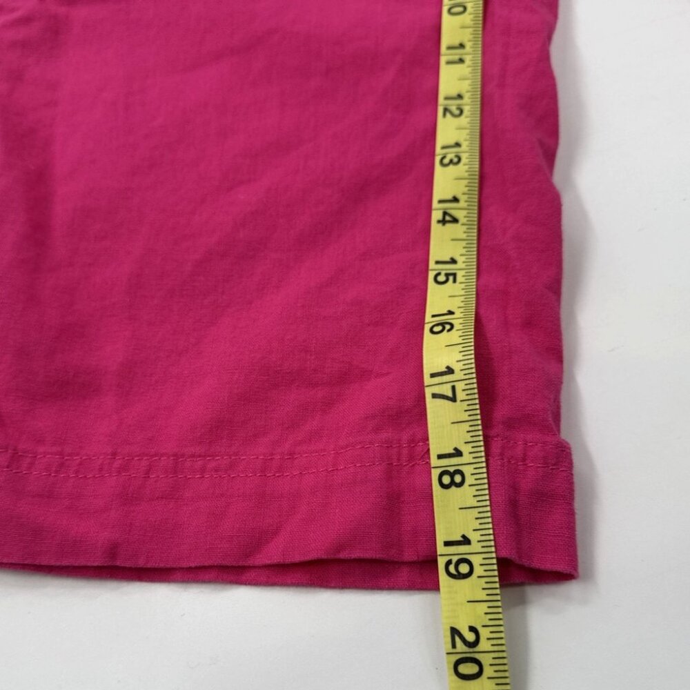 Cato Womens Capri Pants 8 Pink Linen Straight Cropped Stretch Pockets Travel NEW - Picture 8 of 9